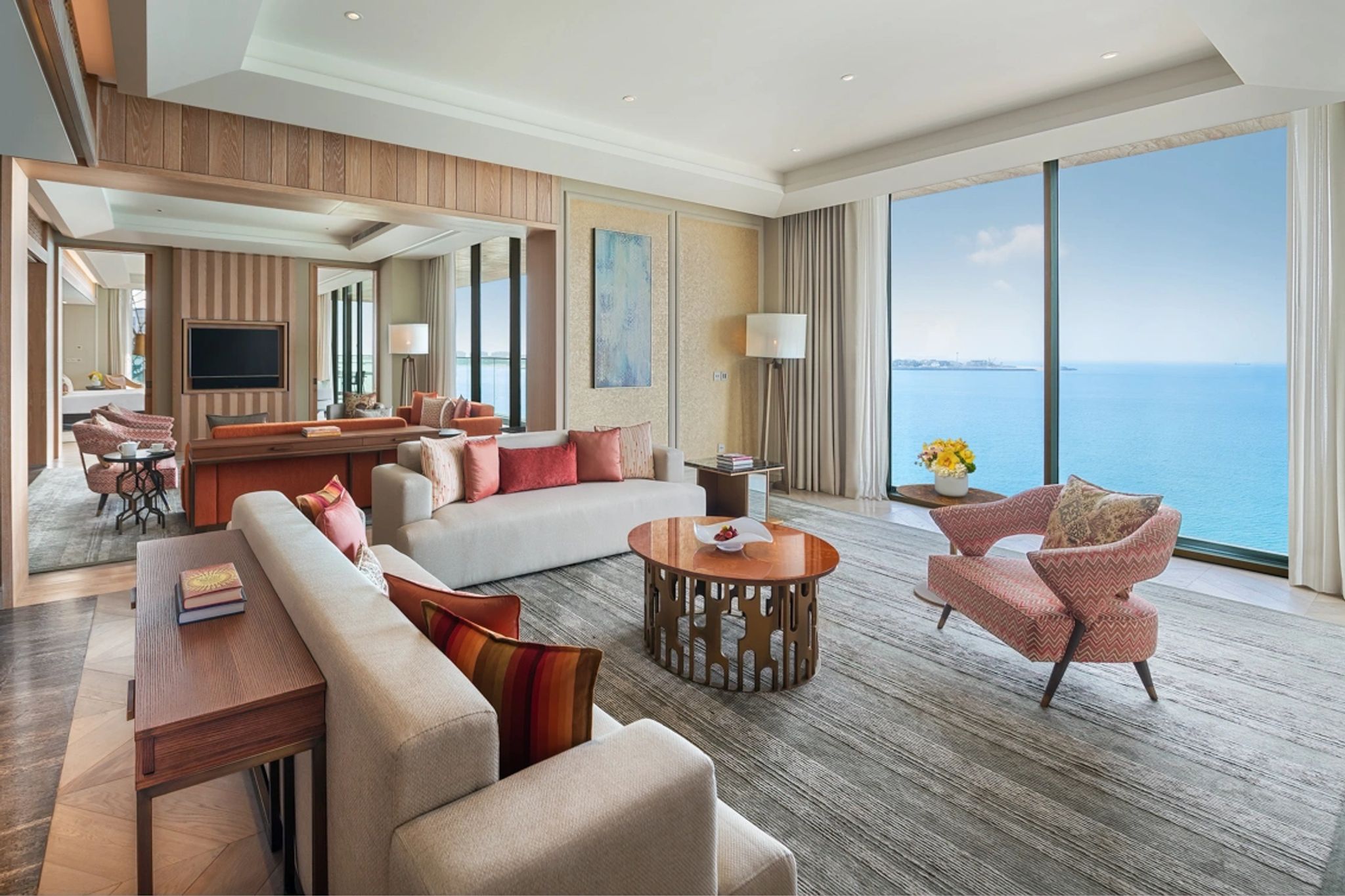 Presidential Sea View Suite sala de estar – varanda da suite – vista  mar - suite vista mar - sala chique