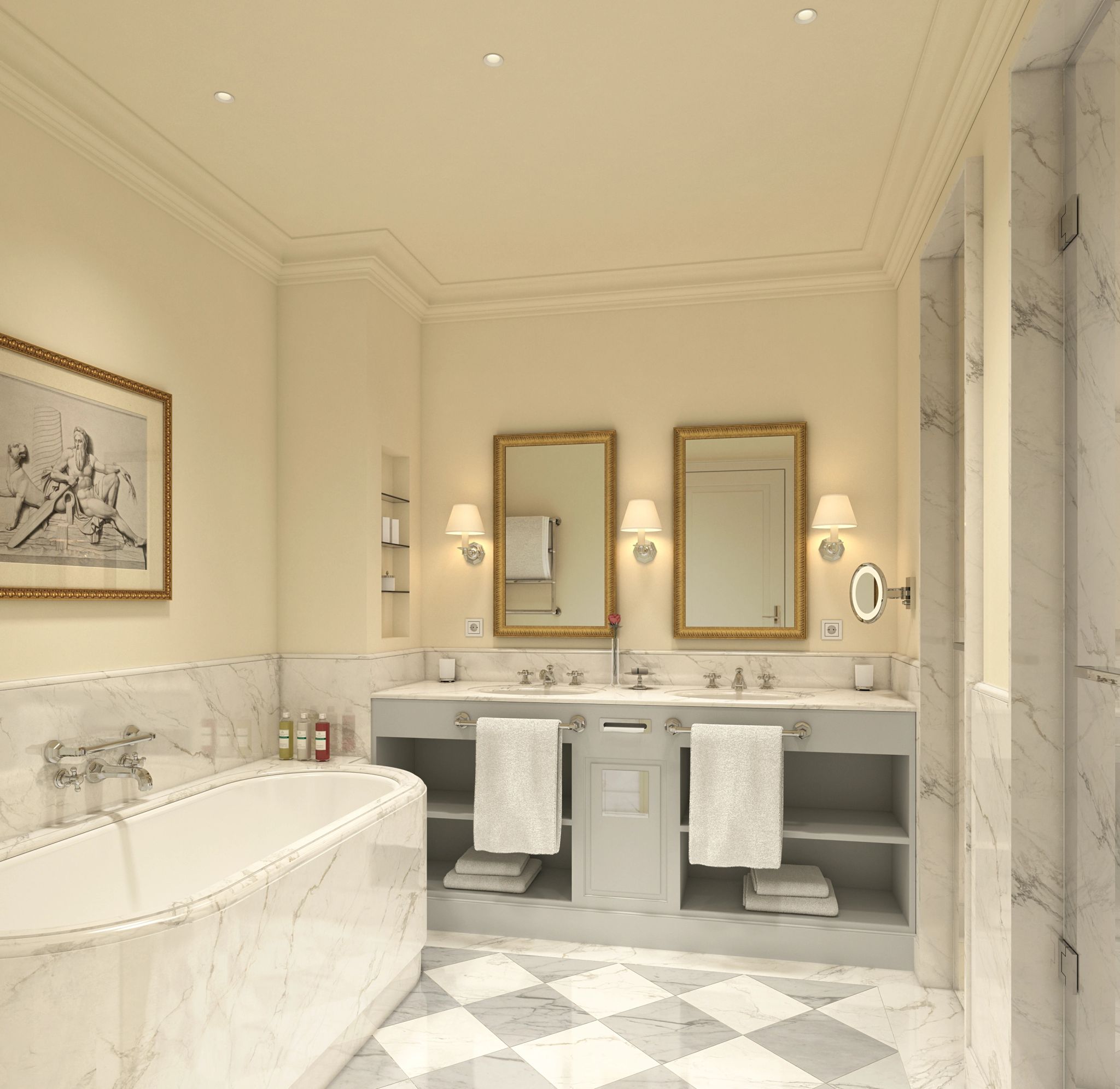 Superior Town banheiro - banheira - pia dupla