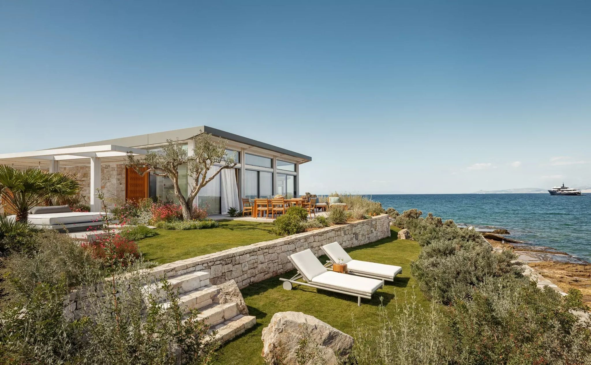 Three-Bedroom Private Villa sala de estar - ambiente integrado - design contemporaneo