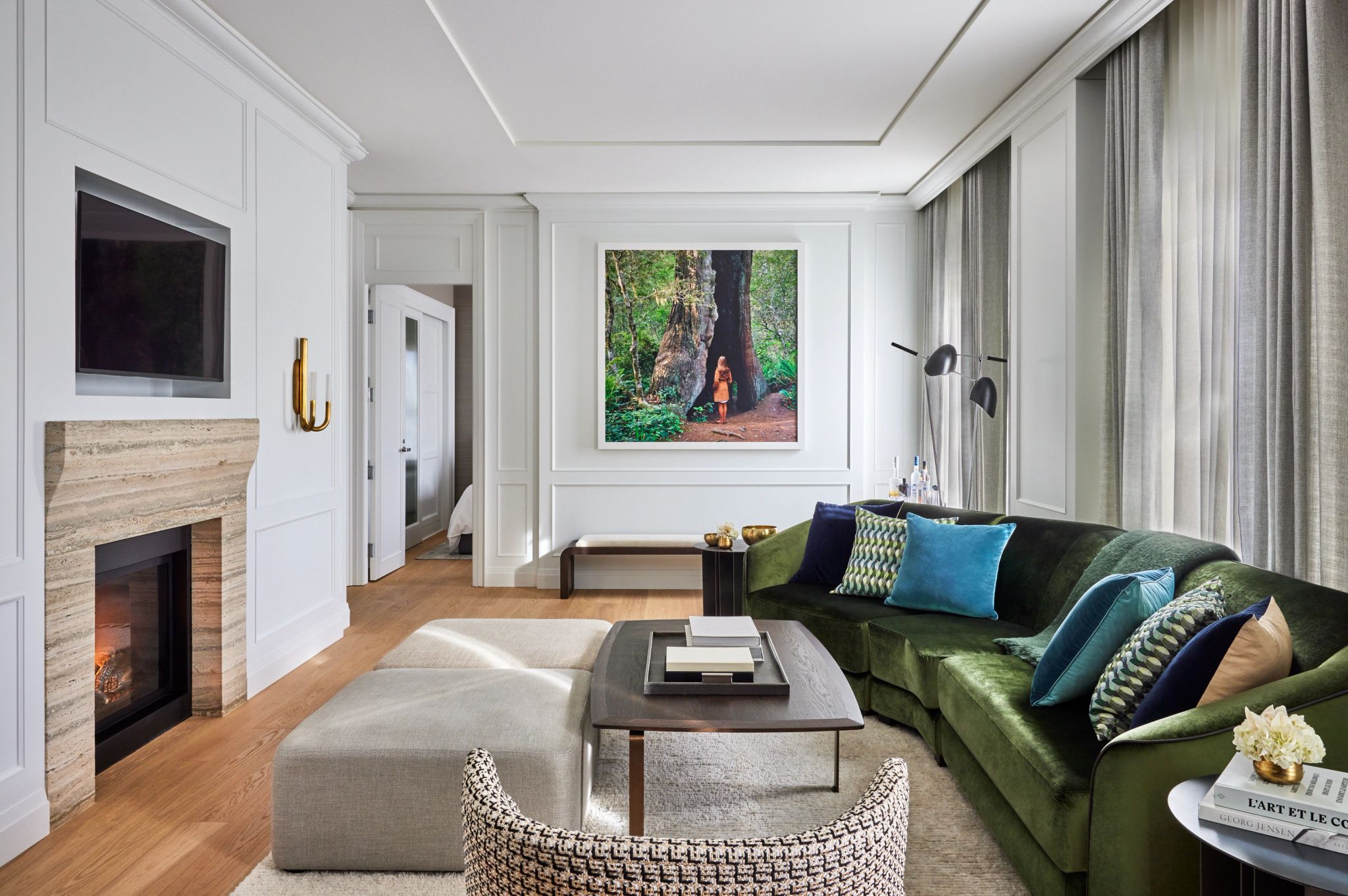 Rosewood Suite suite com lareira – suite com sala de estar decoraçao chique