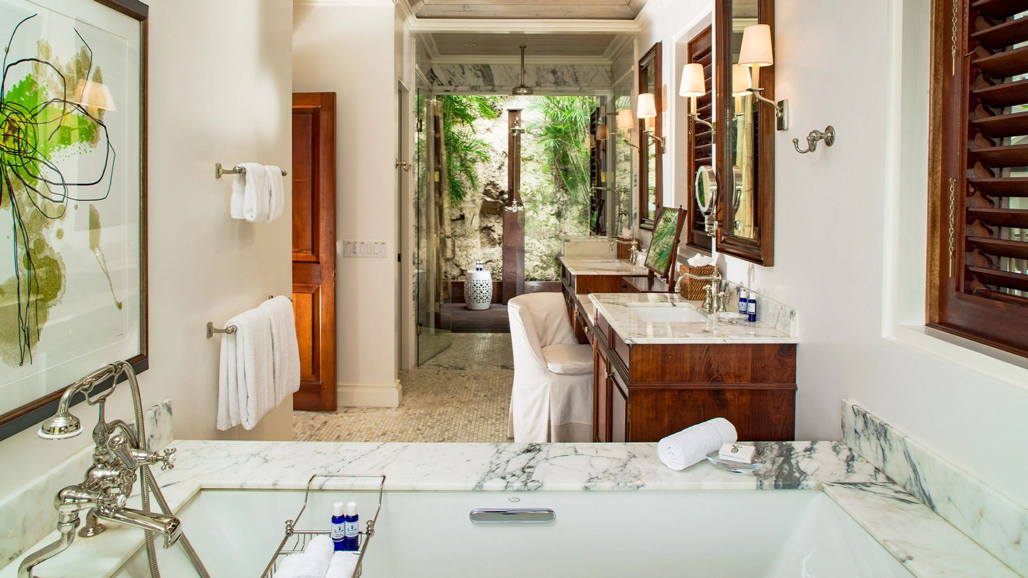 Estate Villa banheiro de luxo - banheiro amplo - banheiro em marmore