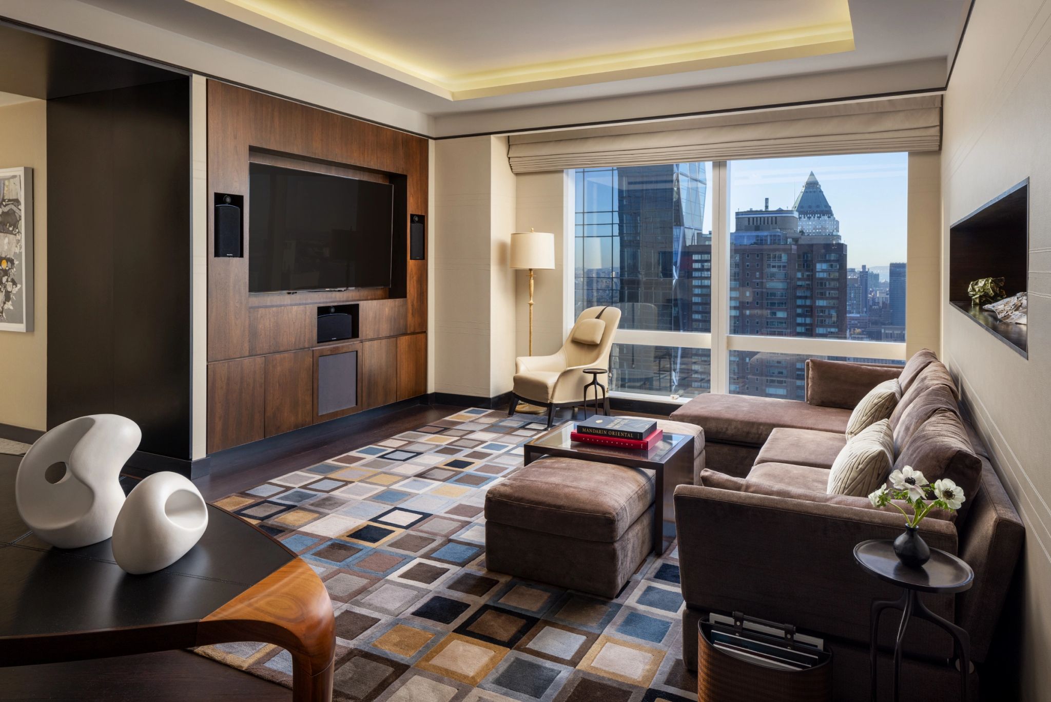sala de tv - sala de estar - suite vista nova york - suite alto padrao