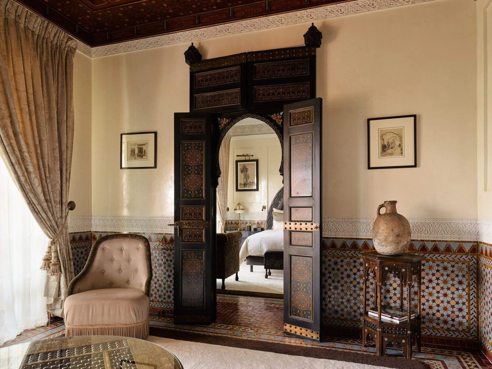 deluxe koutoubia mamounia - cama king mesquita - quarto vista koutoubia