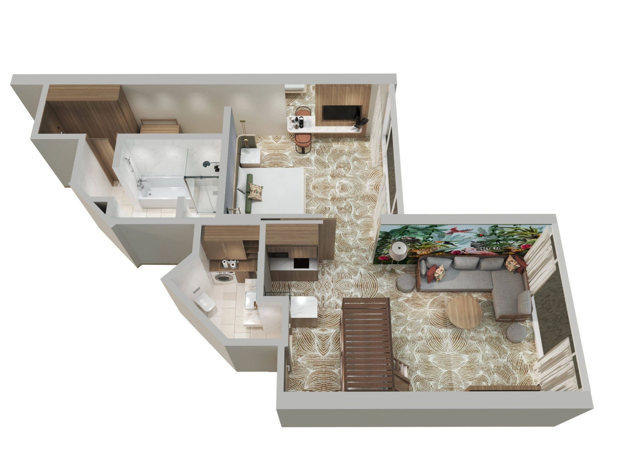 planta da suite - arquitetura - floorplan - suite familia - suite ampla