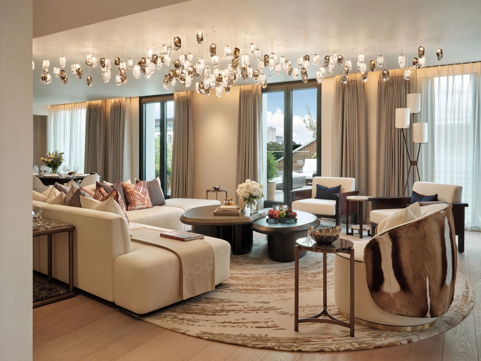 Two Bedroom Duplex Apartment sala de estar - design de luxo - sala chique - sala moderna