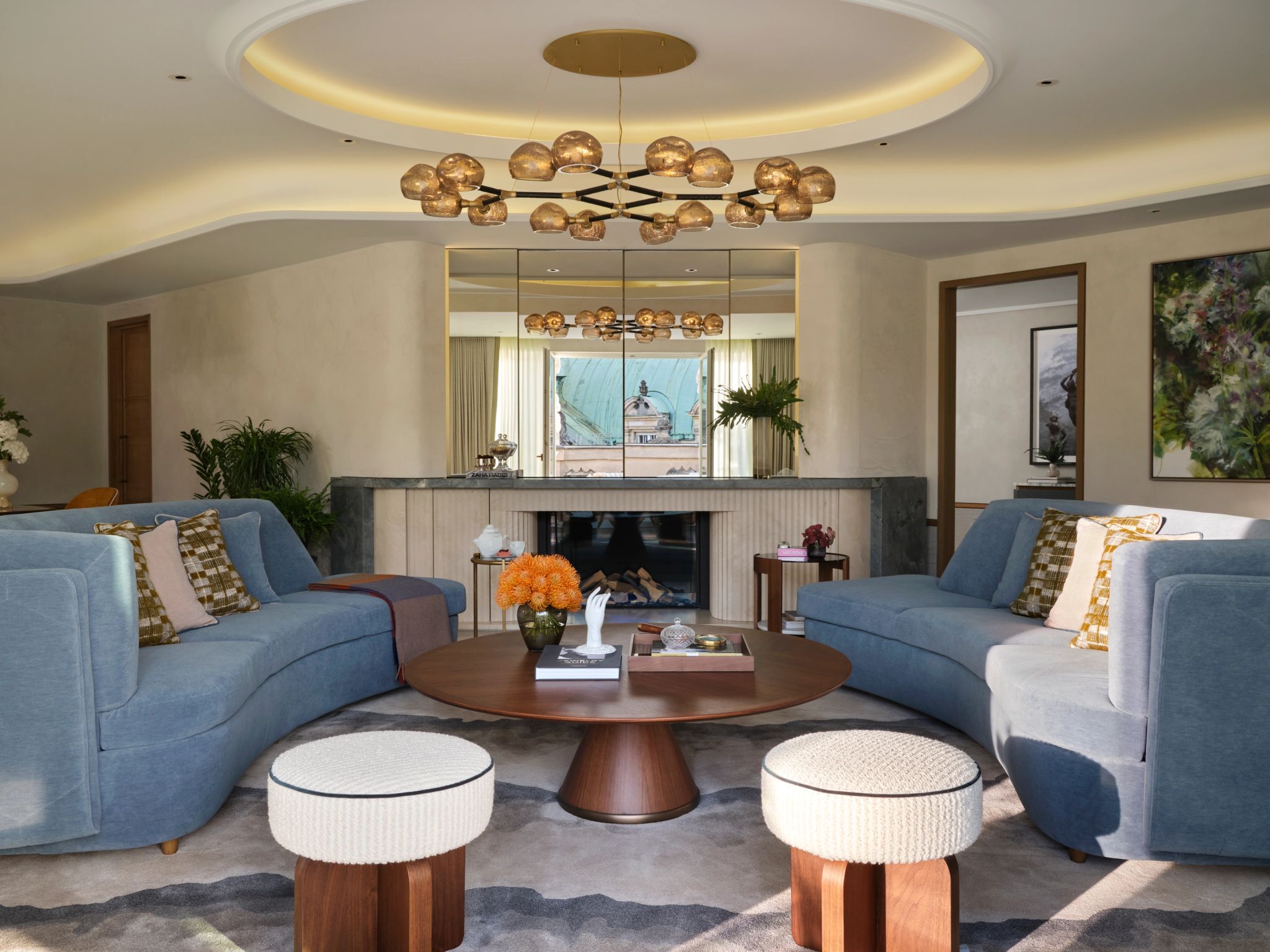 Prinzessin Augusta House sala de estar - sala com lareira - sala chique