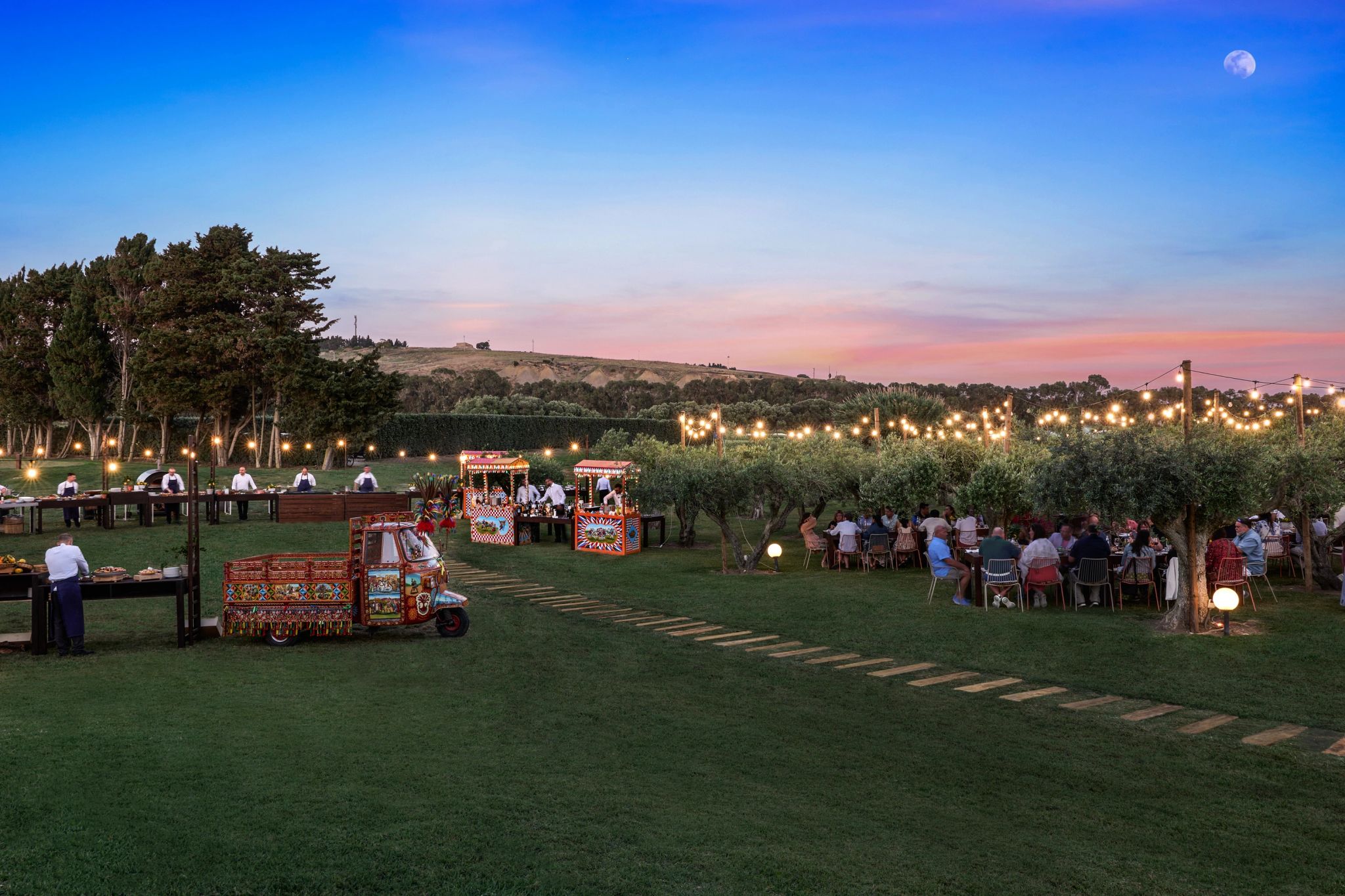 espaço de eventos - por do sol – evento de hotel - evento ao ar livre - eventos