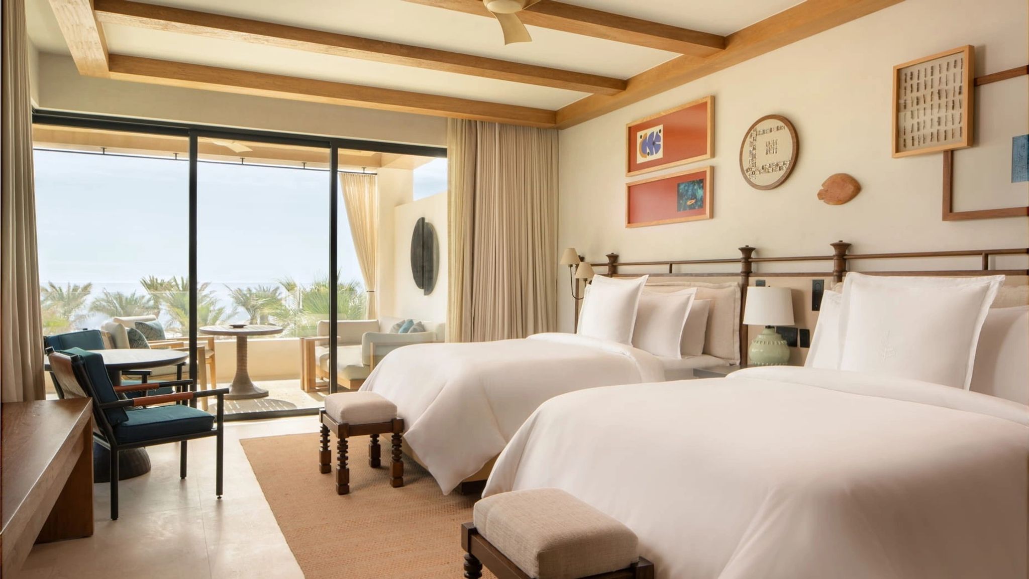 Ocean View Casita Two Queen quarto com duas camas - quarto duplo - camas queen