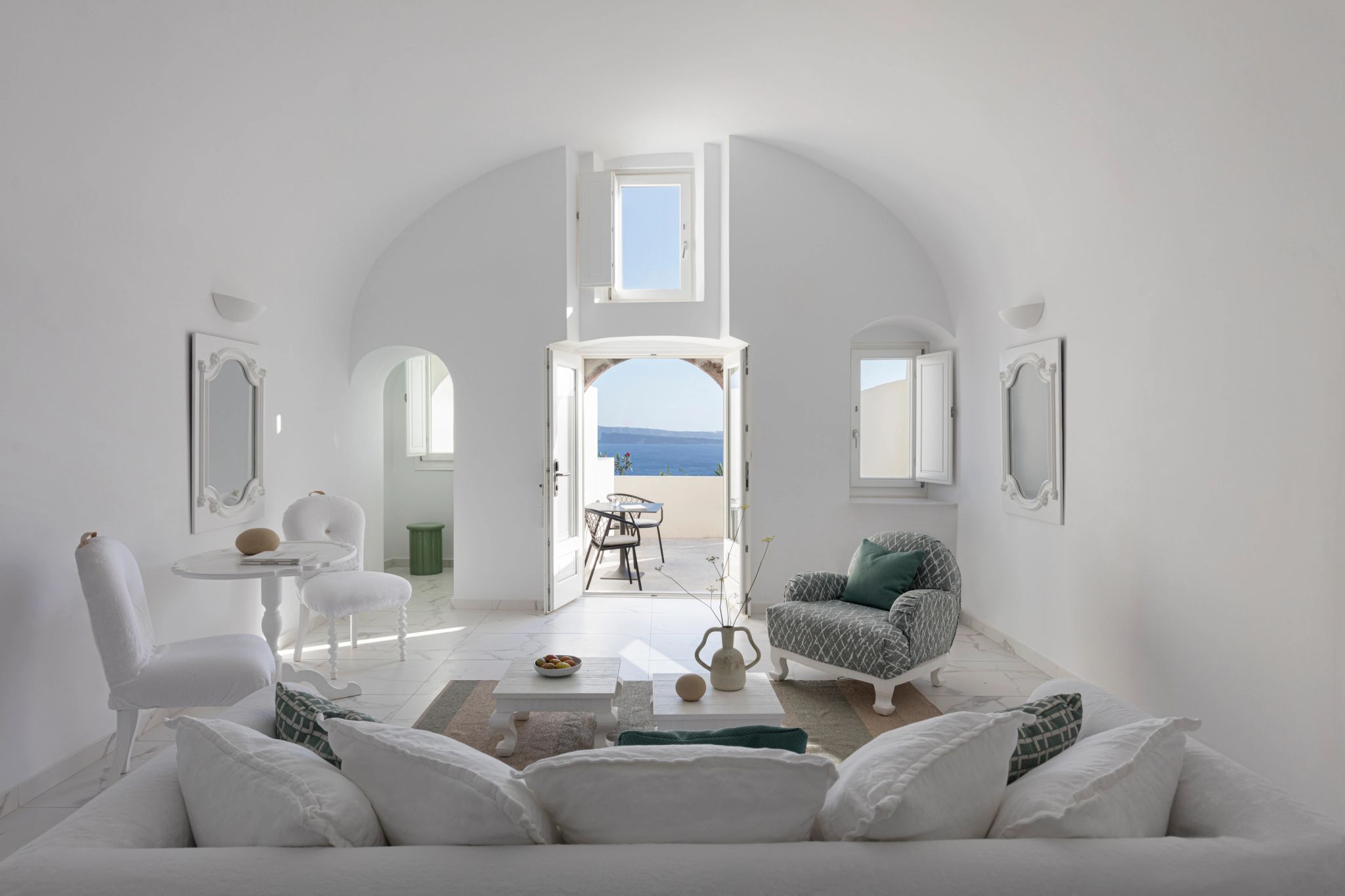 Superior Suite Plunge Pool sala de estar - sala chique - sala vista mar