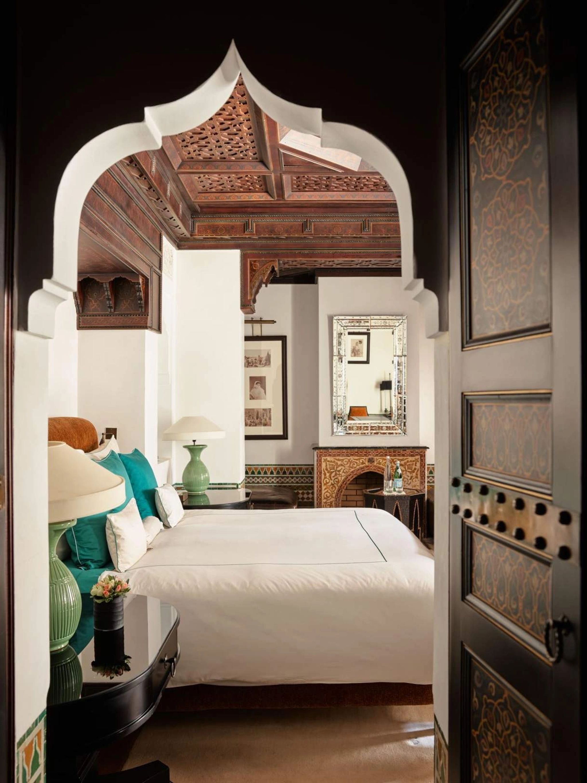 Riad riad mamounia marrakech - cama king riad - quarto riad palace